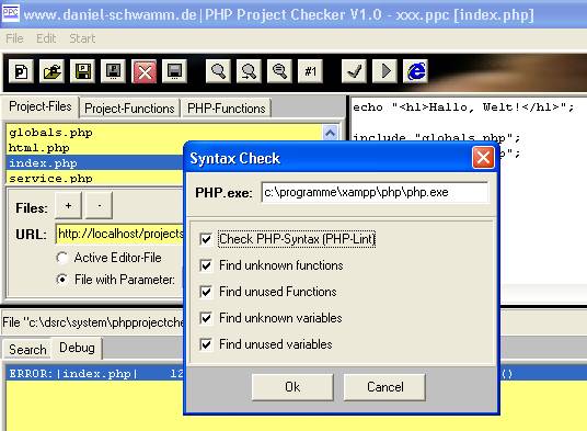 PHP-Project-Checker - Syntax-Check-Dialog