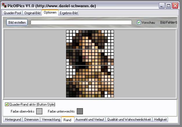 Delphi-Tutorials - Pic-of-Pictures (Mosaik-Collage) - Optionen: Rand an